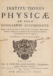 Front cover of Institutiones physicae ad usum scholarum accomodatae by François Bayle