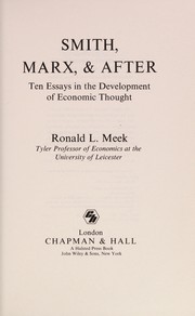 Cover of Smith, Marx, after by Ronald L. Meek