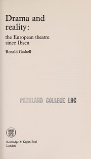 Cover of Drama and reality by Ronald Gaskell