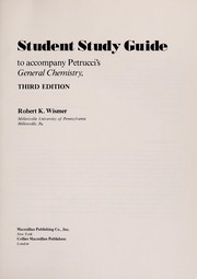 Cover of Student study guide to accompany Petrucci's General chemistry, 3rd. ed by Robert K. Wismer