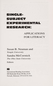 Cover of Single-subject experimental research by Susan B. Neuman