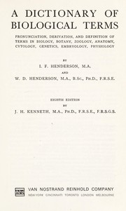 Cover of A dictionary of biological terms by I. F. Henderson