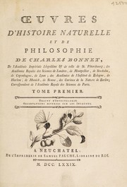 Cover of Œuvres d'histoire naturelle et de philosophie by Charles Bonnet
