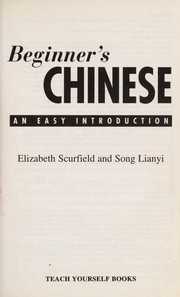 Cover of Beginner's Chinese by Elizabeth Scurfield
