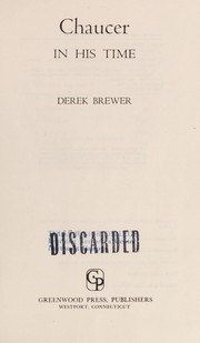 Cover of Chaucer in his time by Derek Brewer