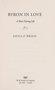 Cover of Byron in love by Edna O’Brien