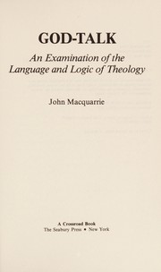 Front cover of God-talk by John MacQuarrie