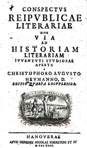 Cover of Conspectus reipublicae literariae by Christopher August Heumann