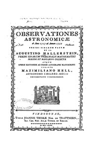 Cover of Observationes astronomicae ab anno 1717 ad annum 1752 by Augustinum Hallerstein