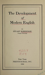 Front cover of The development of modern English by Stuart Robertson