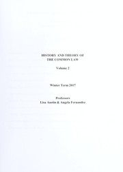 Front cover of History and theory of the common law by Lisa Austin