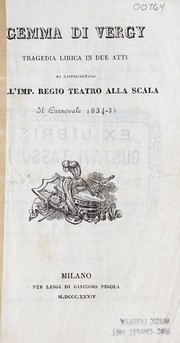 Front cover of Gemma di Vergy by Gaetano Donizetti