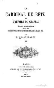 Front cover of Le Cardinal de Retz et l'affaire du chapeau by R. de Chantelauze