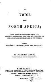 Front cover of A voice from North Africa by N. Davis