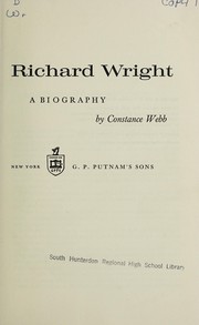 Cover of Richard Wright by Constance Webb