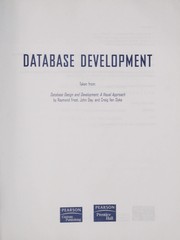 Cover of Database Development (Taken From "A Visual Approach") by Day, Slyke Frost
