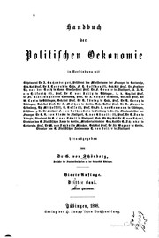 Front cover of Handbuch der politischen Oekonomie ... by Gustav Friedrich von Schönberg