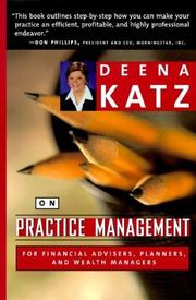 Front cover of Deena Katz on Practice Management by Deena B. Katz