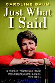 Cover of Just What I Said by Caroline Baum