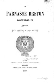 Cover of Le parnasse breton contemporain by Louis Tiercelin
