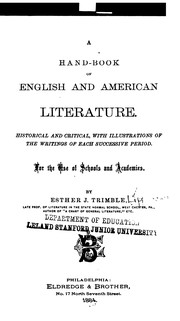 Cover of A Hand-book of English and American Literature: Historical and Critical : with Illustrations of ... by Esther J Trimble Lippincott