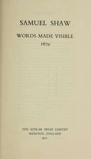 Cover of Words made visible, 1679 by Samuel Shaw