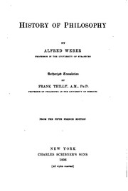 Front cover of History of philosophy by Alfred Weber