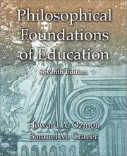 Cover of Philosophical foundations of education by Howard Ozmon