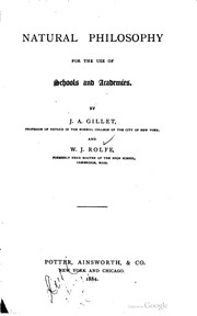 Cover of Natural philosophy for the use of schools and academies by Joseph Anthony Gillet