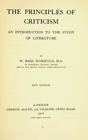 Cover of The principles of criticism by W. Basil Worsfold