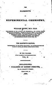 Cover of The elements of experimental chemistry by Henry, William