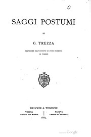 Cover of Saggi postumi by Gaetano Trezza