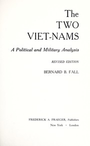 Cover of The two Viet-Nams by Bernard B. Fall