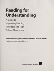 Cover of Reading for understanding by Ruth Schoenbach