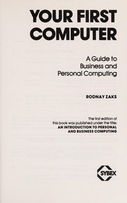 Cover of Your first computer by Rodnay Zaks