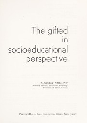 Front cover of The gifted in socioeducational perspective by T. Ernest Newland