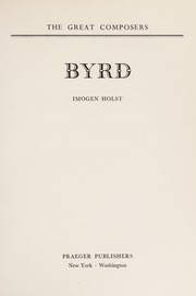Cover of Byrd by Imogen Holst