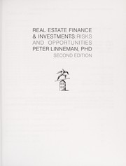 Cover of Real estate finance & investments by Peter Linneman