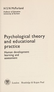 Front cover of Psychological theory and educational practice by H. S. N. McFarland