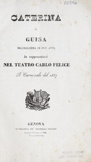 Cover of Caterina di Guisa by Felice Romani