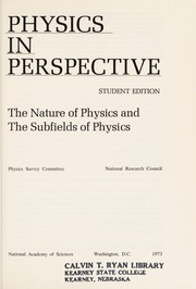 Cover of Physics in perspective by National Research Council (US)