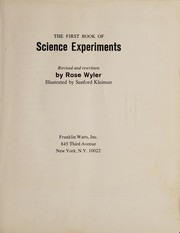 Front cover of The first book of science experiments by Rose Wyler