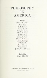 Cover of Philosophy in America by Max Black