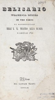 Cover of Belisario by Salvatore Cammarano