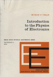 Front cover of Introduction to the physics of electronics by Myron F. Uman