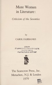 Cover of More women in literature by Carol Fairbanks