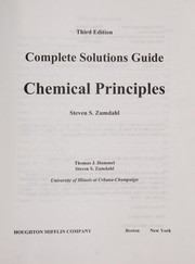 Cover of Complete solutions guide, Chemical principles, third edition, Steven S. Zumdahl by Thomas J. Hummel