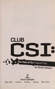 Front cover of The case of the plagued play by David Lewman