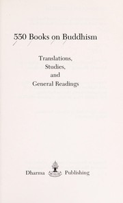 Front cover of 550 books on Buddhism : translations, studies, and general readings by E. Cook