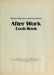 Cover of After work cook book by Unknown